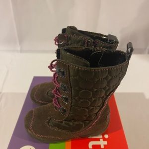 STRIDE RITE TAMARA Baby GIRLS BROWN SUEDE BOOTS Size 5M